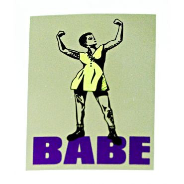 babe sticker - silver foil